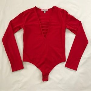 Express Deep-V Thong Bodysuit